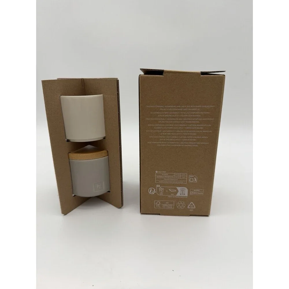 Nespresso Barista Collection Stackable Serving Sugar & Creamer Set New